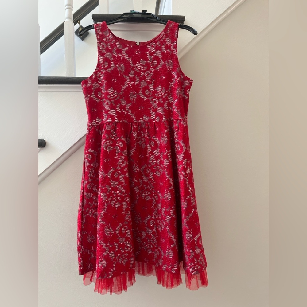 Justice Red and Silver Girls Dress
